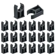20Pcs PVC Water Pipe Clamps Clips, U-Shaped Holder Buckles for 20mm OD, Black