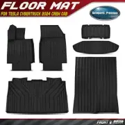 6Pcs Front and Rear Black Floor Mats Liners for Tesla Cybertruck 2024 Crew Cab