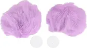 X AUTOHAUX Motorcycle Helmet Accessories Decoration Round Bear Ears for Motorcycle Bicycle Skiing Helmets Light Purple Plush Sticker 1 Set