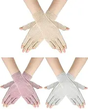 Sunblock Fingerless Gloves Non-slip UV Protection Driving Gloves Summer Outdoor Gloves for Women Girls