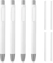 4Pcs Retractable Click Eraser with 4Pcs Refill Erasers, Premium Pen Style Rubber Stick Erasers Mechanical Grip Eraser for Kids Students Artist Painting Writing