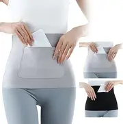 [VOMZIKL] Belt Band Lumbar Warmer for Women 2 Pieces Winter Kidney Warmer Abdominal Warmer Elastic Waist Support