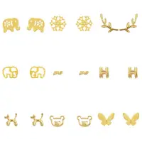 在飛比找蝦皮商城精選優惠-藏寶箱金飾Z🌟黃金耳環耳針 大象 雪花 聖誕節 小象 星星 