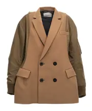 Sacai Double Breasted Panelled Bomber Jacket 1,2 Brown