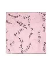 Alexander Mcqueen Silk Jacquard Logo Motif Scarf