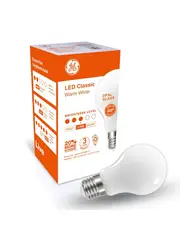 GE 7.5W Glass Opal ES LED GLS Globe in Warm White