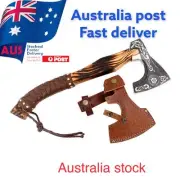Handmade Camping Axe with leather cover a unique patteren hatchet