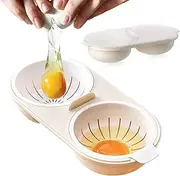 QMAAAYS Microwave Egg Poachers Double-Cup Egg Boiler，Mold Eggs Poacher Cup Egg Boiler Egg Steamer，Non-Stick Quick Egg Cooking，Ovens Breakfast Cooking Kitchen Steamed Poached Egg (rectangular)