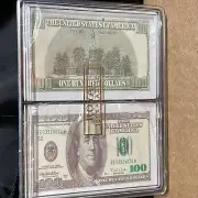 Playing Cards $100 Bill Design, all-plastic 2-decks NEW in Box