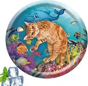 Dog Water Bed - Pet Cooling Bed Water Mat | Thickened Water Sensor Mat, Round Pet Bed for Cat Dogs Guinea Pigs Rabbits