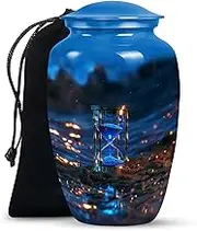 Hourglass Urn for Ashes Adult Female & Male - Cremation Urns for Adult Ashes Women & Men - Holds Upto 200 Cubic Inches - Large Memorial Decorative Urns (Size - 10 Inch)