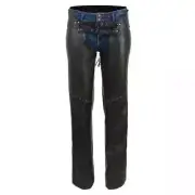 Milwaukee Leather ML118 Chaps for Women Low-Rise Waist Front Double Buckle Rivet