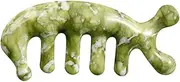 Healvian Jade Comb Guasha Comb Scraping Scalp Comb Massage Hair Comb Wide Tooth Comb Jade Handheld Head Massage Tool for Men A