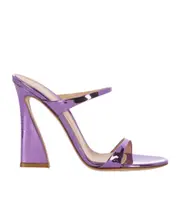 115mm double-strap leather mules 35,40.5 Purple