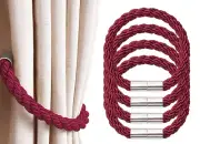 NICEEC 4 Pack Strong Magnetic Curtain Tiebacks Modern Simple Style Drape Tie