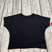 Freely Women's plus Size kelani crop Black tee grisaille Size XL