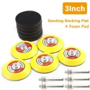 3" 75mm Sanding Pad Hook and Loop Backing Plate With Soft Foam Buffering Pads
