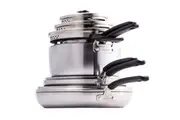 11pc GreenPan Levels Stackable Tri-Ply Stainless Steel Home Kitchen Cooking Set