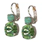 Earrings by Mariana Woman Ethereal Turquoise Mineral and Peridot Swarovski Cr...