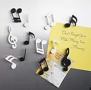 12 Pieces Music Note Magnets, Black & White Magnetic Musical Notes Treble Clef Notations Refrigerator Whiteboards Piano Violin Lesson Teaching Practice Tool