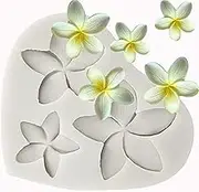 Frangipani Hibiscus Plumeria Flower Silicone Mold for DIY Fondant Candy Making Chocolate Molds Lollipop Desserts Ice Cube Gum Clay Soap Biscuit Plaster Resin Cupcake Topper Cake Decor Moulds