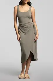 WEEKEND LOS ANGELES Aubrielle SideTie Knit Dress in Smokey Olive at Nordstrom, Size Medium