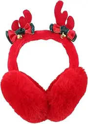[Holibanna] Winter Warm Plush Ear Warmer Christmas Ear Cover Elk Ear Warmer Biking Earmuff Antler Winter Ear Covers Warm Earmuff Reindeer Xmas Ear Warmers White