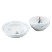 Peter Rabbit "Wreath" Plate & Bowl Children's Tableware 2 Piece Set Dishwasher S
