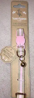 Harry Barker For Cats Pink Striped Webbing Collar (O/S 10" -16")