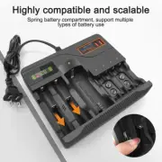 7 Slot Battery Charger For AA AAA Rechargeable Ni-MH Ni-CD Li-Ion Batteries