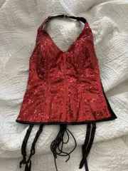 Fredericks Of Hollywood Red Sequin Corset