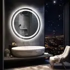 LED Wall Round Vanity Mirror Anti-fog Bathroom Mirrors Large Makeup Dual Light
