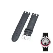 21mm Black Leather Watch Strap For Swatch Irony Retrograde YRS411