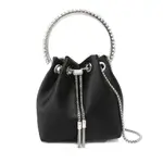 [Jimmy Choo] Jimmy Choo Bon Bon Crystal-embellished Drawstring Bag ONE SIZE BLACK