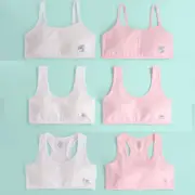 6 Pack Girls' Training Bra Stretch Cotton Crop Cami Bralette with Removable Pads
