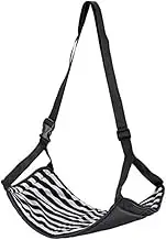 BCOATH Portable Foot Sling Travel Footrest Hammock for Airplane Office Train Stripe Black and Grey Lightweight Leg Support for Long Distance Comfort Relief