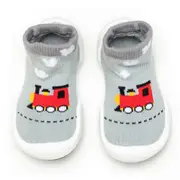 Komuello Toddler Boy Sock Shoes - Train in Grey at Nordstrom, Size 6 W