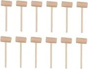 KOMBIUDA Kids Tools 15pcs Small Wooden Hammer Judge Mini Mallet Child Natural Wood Cake Mallet