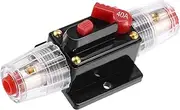 Hihaha 1 Set DC 12V- 48V 40Amp Circuit Breaker with Manual Reset Black Red Durable Material