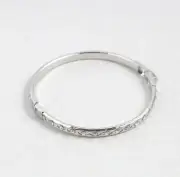 Dazzling Gemstone Studded Sliver Hinged Bangle Bracelet BNIB Elegant