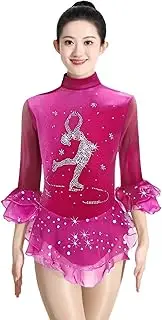 [Zagitova] Ice Skating Dresses for Girls Turtleneck Princess Dress Skating Performance Costume with Sparkling Rhinestones