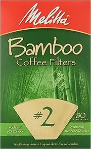Melitta #2 Super Premium Cone Coffee Filters, Bamboo, 80 Count (Pack of 6)
