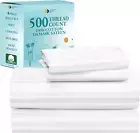 Cooling 500 Thread Count 100% Cotton Bed Sheets King Size Set with Deep Pockets,