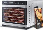 Stainless Steel Food Dehydrator for Jerky,Meat,Fruit,Veggies,Herbs,6Trays