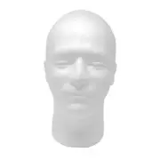Male Foam Manikin Head White Display Head Model for Home Salon Hats Jewelry