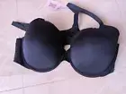 Savage X Fenty by Rihanna Push-Up Bra 46DD Black Satin Lace Adjustable Straps