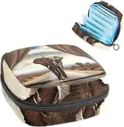 Period Bag,Sanitary Napkin Storage Bag,Asian Elephant Walk,Tampon Bag for Purse