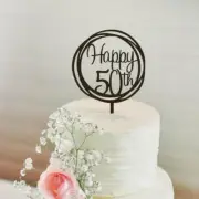 Acrylic Black 'Happy 50th' Cake Topper