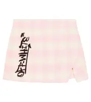 [Off-White Kids] Off-White Kids Checked linen and cotton-blend bouclé skirt Y 12 multicoloured