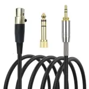 3.5mm 1/8" Plug to 3pin Mini XLR Male Audio Cable Cord 3.5 + 6.5mm Adapter Plug